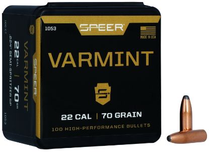 Picture of Speer 1053 Varmint 22 Cal .224 70 Gr Jacketed Soft Point 100 Per Box/ 5 Case 