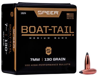 Picture of Speer 1624 Boat-Tail 7Mm .284 130 Gr Jacketed Soft Point Boat Tail 100 Per Box/ 5 Case 