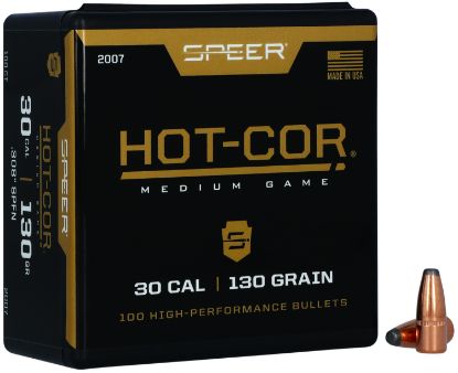 Picture of Speer 2007 Hot-Cor 30 Cal .308 130 Gr Soft Point Flat Nose 100 Per Box/ 5 Case 