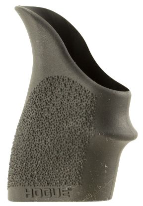 Picture of Hogue 18300 Handall Beavertail Grip Sleeve Made Of Rubber With Textured Black Finish & Finger Groove For S&W M&P Shield (45); Kahr P-Series, Cw (9 & 40) 