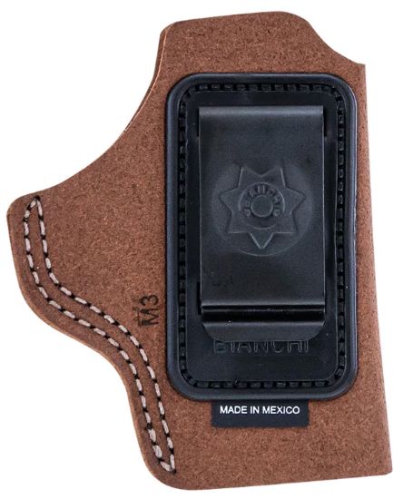 Picture of Bianchi 10382 6C Iwb Size 02 Tan Leather Belt Clip Fits 3" Barrels/Ruger/Colt/Charter Arms Right Hand 