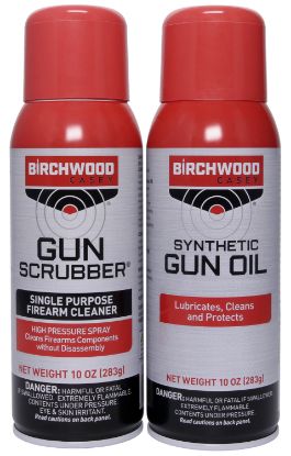 Picture of Birchwood Casey 33302 Gun Scrubber & Synthetic Gun Oil Combo Pack 10 Oz. Aerosol Can 2 Pack 