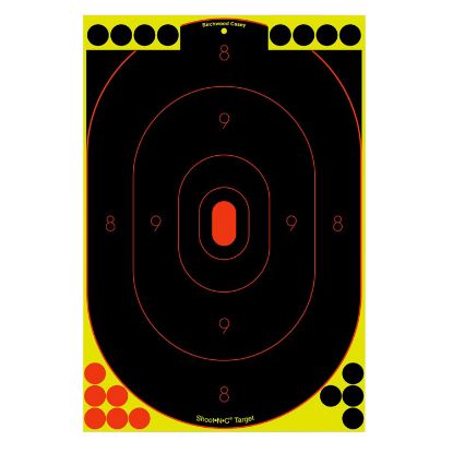 Picture of Birchwood Casey 34617 Shoot-N-C Reactive Target Self-Adhesive Paper Black/Yellow Silhouette Includes Pasters 12 Pk 