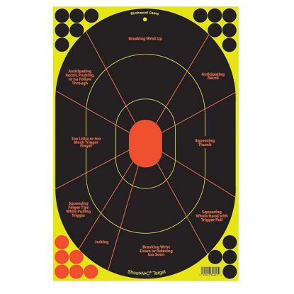 Picture of Birchwood Casey 34655 Shoot-N-C Reactive Target Self-Adhesive Paper Handgun Multi Color Silhouette Includes Pasters 5 Pack 