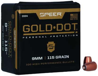 Picture of Speer 3994 Gold Dot Personal Protection 9Mm .355 115 Gr Hollow Point 100 Per Box/ 5 Case 