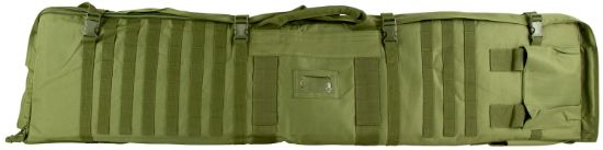 Picture of Ncstar Cvsm2913g Vism Deluxe Rifle Case With Molle Webbing, Id Window, Padding & Green Finish Folds Out To 66" L X 35" W Shooting Mat 48" L X 11" H X 1.75" D Interior Dimensions 