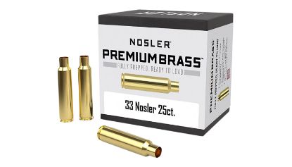 Picture of Nosler 10222 Premium Brass Unprimed Cases 33 Nosler Rifle Brass/ 25 Per Box 