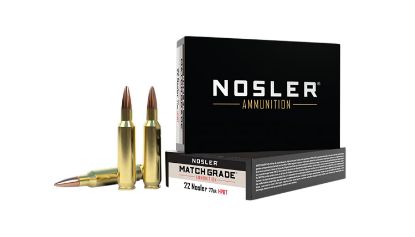 Picture of Nosler 60016 Match Grade 22 Nosler 77 Gr Custom Competition Hollow Point Boat Tail 20 Per Box/ 10 Case 