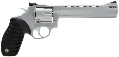 Picture of Taurus 2-627069 Tracker 627 38 Special +P Or 357 Mag Caliber With 6.50" Ported Barrel, 7Rd Capacity Cylinder, Overall Matte Finish Stainless Steel & Black Ribber Grip 