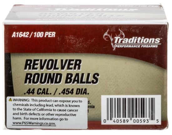 Picture of Traditions A1642 Revolver 44 Cal Lead Ball .454 Dia 140 Gr/ 100 Rd 