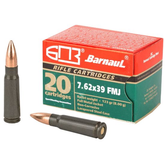 Picture of Barnaul 7.62X39mm 123Gr Fmj Steel Lacquered Case 500 Rounds Ammunition