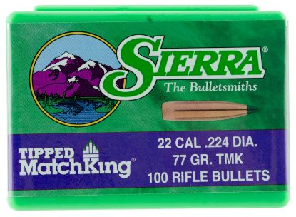 Picture of Sierra 7177 Tipped Matchking .22 Cal .224 77 Gr Tipped Matchking/ 100 Per Box 