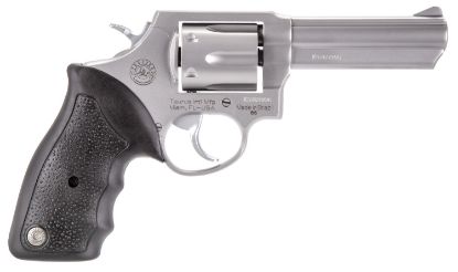 Picture of Taurus 2650049 65 Medium Frame 357 Mag/38 Special +P 6Rd 4" Matte Stainless Steel Barrel, Cylinder & Frame, Fixed Sights, Black Soft Rubber Finger Groove Grip, Transfer Bar Safety, Exposed Hammer 