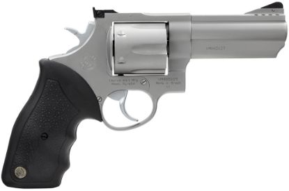 Picture of Taurus 2440049 44 Large Frame 44 Rem Mag 6Rd 4" Matte Stainless Steel Ported Barrel, Matte Stainless Cylinder & Frame, Black Finger Groove Rubber Grip Transfer Bar Safety Exposed Hammer 