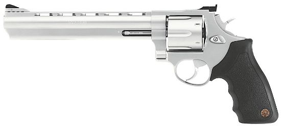 Picture of Taurus 2440089 44 Large Frame 44 Rem Mag 6Rd 8.37" Matte Stainless Ported Barrel, Matte Stainless Cylinder & Frame, Black Finger Groove Rubber Grip, Transfer Bar Safety Exposed Hammer 