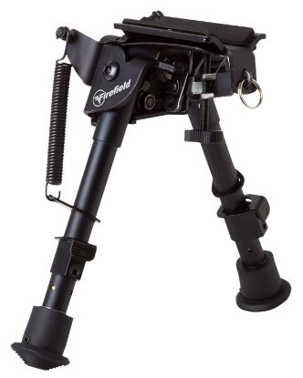 Picture of Firefield Ff34023 Compact Bipod 6-9" Black Aluminum Swivel Stud Attachment Or Picatinny Rail (Adapter Included) 
