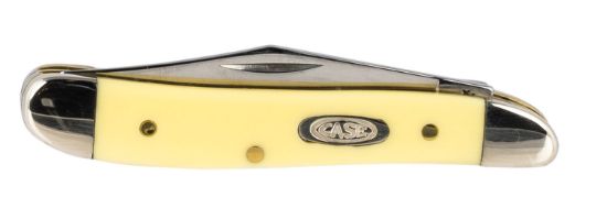 Picture of Case 00030 Peanut 2.10"/1.53" Folding Clip/Pen Plain Tumble Polish Chrome Vanadium Blade/Smooth Yellow Synthetic Handle 