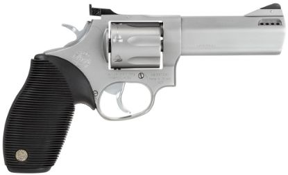 Picture of Taurus 2627049 Tracker 627 Medium Frame 357 Mag/38 Special +P 7Rd 4" Matte Stainless Steel Barrel, Cylinder & Frame, Adjustable Rear Sight, Black Ribber Grip, Transfer Bar Safety, Exposed Hammer 