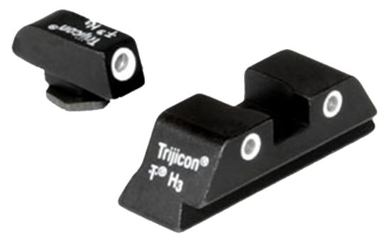 Picture of Trijicon 600227 Bright & Tough Night Sight Set Green/White Outline Tritium Front & Rear/Black Frame, Compatible W/Glock 20/21/29/30/36/40/41, Front Post/Rear Dovetail Mount 