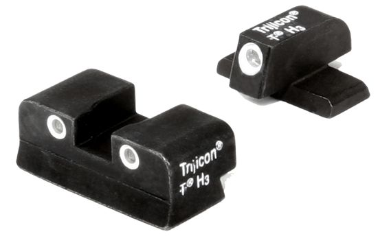 Picture of Trijicon 600465 Bright & Tough Night Sights- For Sig Sauer #6 Front/ #8 Rear Black | Green Tritium White Outline Front Sight Green Tritium White Outline Rear Sight 