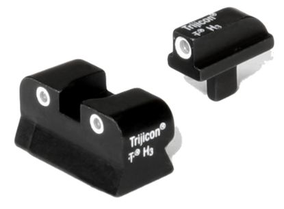 Picture of Trijicon 600145 Bright & Tough Night Sights- Colt Government Black | Green Tritium White Outline Front Sight Green Tritium White Outline Rear Sight 