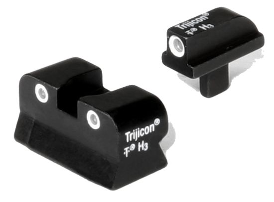 Picture of Trijicon 600145 Bright & Tough Night Sights- Colt Government Black | Green Tritium White Outline Front Sight Green Tritium White Outline Rear Sight 