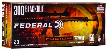 Picture of Federal F300bmsr2 Fusion Msr 300 Blackout 150 Gr Fusion Soft Point 20 Per Box/ 10 Case 