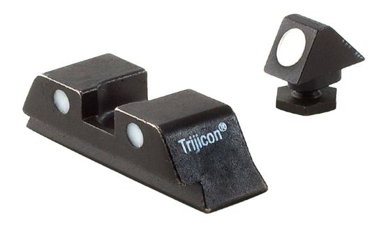 Picture of Trijicon 600234 Bright & Tough Steel Sights (No Tritium)- Glock Standard Frames Black | White Front Sight White Rear Sight 