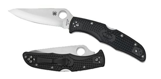 Picture of Spyderco C10pbk Endura 4 Lightweight 3.80" Folding Drop Point Plain Vg-10 Ss Blade/Black Textured Frn Handle Includes Pocket Clip 