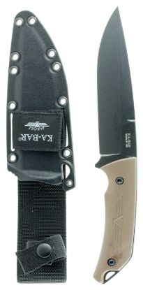 Picture of Ka-Bar 7503 Jarosz Turok 6.25" Fixed Clip Point Plain Black 1095 Cro-Van Blade, Brown Ultramid Handle, Includes Sheath 