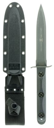 Picture of Ka-Bar Ek44 Ek Model 4 6.63" Fixed Double Edge Spear Point Plain Stonewashed 1095 Cro-Van Blade, Black Grn Handle, Includes Sheath 