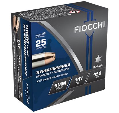 Picture of Fiocchi 9Xtpb25 Hyperformance 9Mm Luger 147 Gr Hornady Xtp Hollow Point 25 Per Box/ 20 Case 