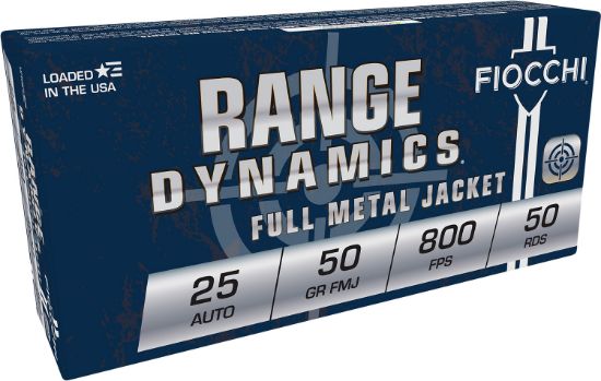 Picture of Fiocchi 25Ap Range Dynamics 25 Acp 50 Gr Full Metal Jacket 50 Per Box/ 20 Case 