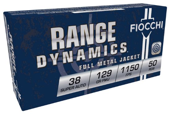 Picture of Fiocchi 38Sa Range Dynamics 38 Super 129 Gr Full Metal Jacket 50 Per Box/ 20 Case 