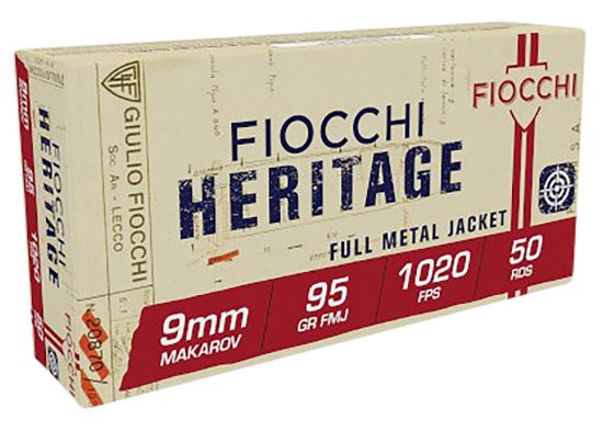 Picture of Fiocchi 9Mak Heritage 9Mm Makarov 95 Gr Full Metal Jacket 50 Per Box/ 20 Case 