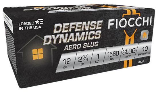 Picture of Fiocchi 12Slug Defense Dynamics Aero 12 Gauge 2.75" 1 Oz Rifled Slug Shot 10 Per Box/ 25 Case 