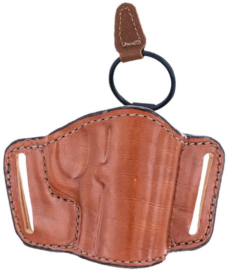 Picture of Bianchi 19256 105 Minimalist Owb Size 14 Tan Leather Belt Slide Compatible W/Sig P365/Glock 42/Bersa Thunder/S&W 1911 Belt Up To 1.75" Wide Right Hand 