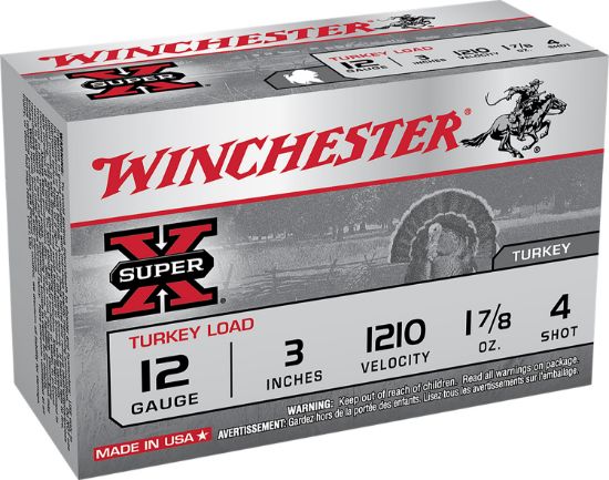 Picture of Winchester Ammo X123mt4 Super X Magnum Turkey 12 Gauge 3" 1 7/8 Oz Copper Plated 4 Shot 10 Per Box/ 10 Case 