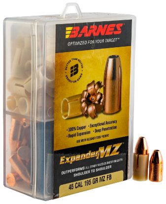 Picture of Barnes Bullets 30509 Expander Mz Muzzleloader 45 Cal Expander Mz Hollow Point 195 Gr 24Rd Box 