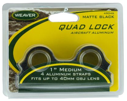 Picture of Weaver Mounts 49046 Quad Lock Detachable Rings Matte Black 1" Medium 