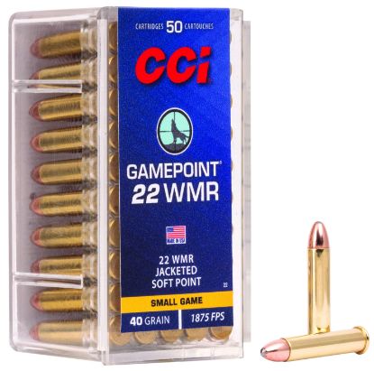 Picture of Cci 0022 Gamepoint Rimfire 22 Wmr 40 Gr Jacketed Soft Point 50 Per Box/ 40 Case 