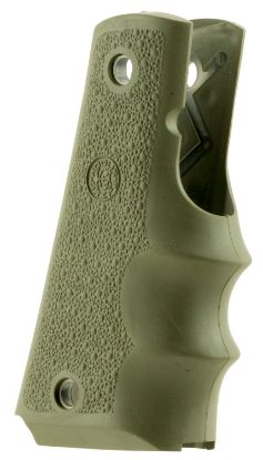 Picture of Hogue 45001 Overmolded Grip Cobblestone Od Green Rubber With Finger Grooves For 1911 Government 