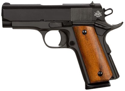 Picture of Rock Island 51416Ma Gi Standard Cs *Ma Compliant 45 Acp Caliber With 3.50" Barrel, 7+1 Capacity, Overall Black Parkerized Finish Steel, Beavertail Frame, Serrated Slide & Wood Grip 