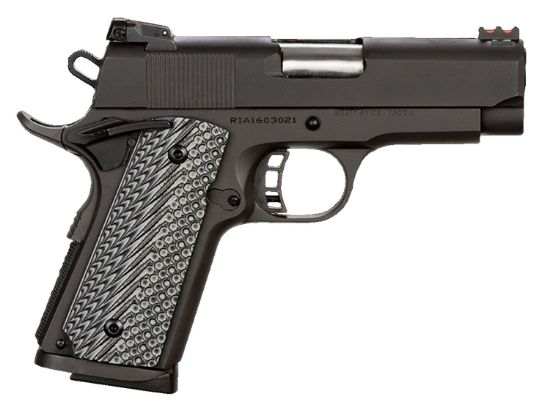 Picture of Rock Island 51585 Rock Ultra Cs-L 45 Acp Caliber With 3.60" Barrel, 7+1 Capacity, Black Anodized Finish Aluminum Beavertail Frame, Serrated Black Parkerized Steel Slide & Black/Gray G10 Grip 