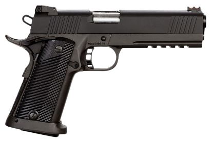 Picture of Rock Island 51567 Tac Ultra Fshc 45 Acp Caliber With 5" Barrel, 14+1 Capacity, Overall Black Parkerized Finish Steel, Picatinny Rail/Beavertail Frame, Serrated Slide & Black/Gray G10 Grip 