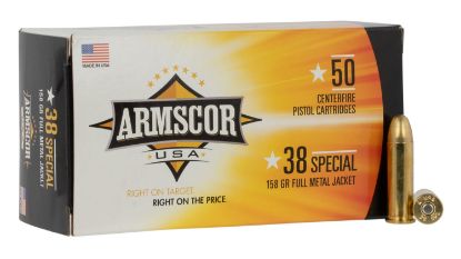 Picture of Armscor Fac3817n Usa 38 Special 158 Gr Full Metal Jacket 50 Per Box/ 20 Case 