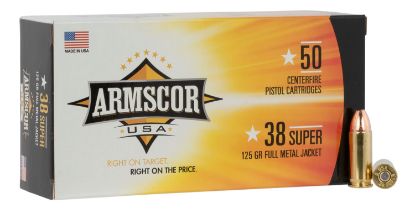 Picture of Armscor Fac38super1n Usa 38 Super 125 Gr Full Metal Jacket 50 Per Box/ 20 Case 