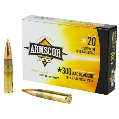 Picture of Armscor Fac300aac1n Usa 300 Blackout 147 Gr Full Metal Jacket 20 Per Box/ 10 Case 