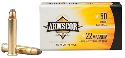 Picture of Armscor Fac22m1n Usa 22 Wmr 40 Gr Jacketed Hollow Point 50 Per Box/ 40 Case 