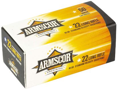 Picture of Armscor 50012Ph Precision 22 Lr 40 Gr Standard Velocity Solid Point 50 Per Box/ 100 Case 